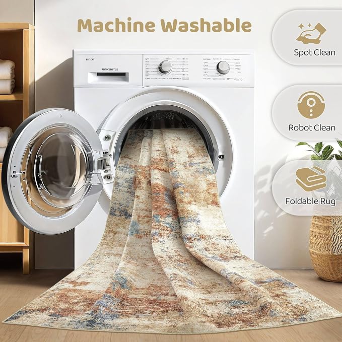 LOONGRUG 8x10 Area Rugs Washable Large Neutral Modern Living Room Rug | - Image 2