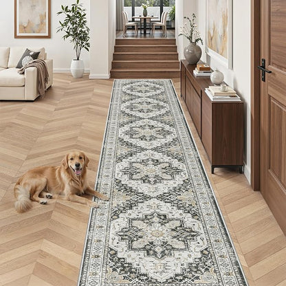 Madane Hallway Runner Rug 2'6''x16' Kitchen Runners Vintage, Stain-Resistant by Madane
