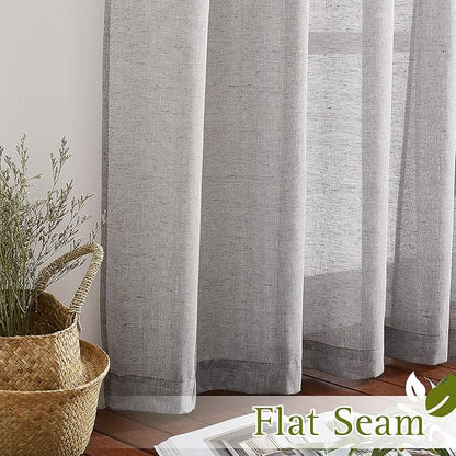 NICETOWN Sheer Curtains Flax Texture - Image 6