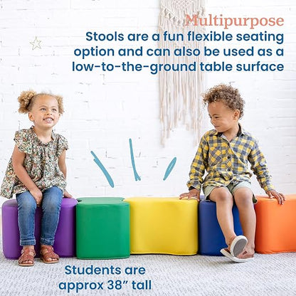 ECR4Kids SoftZone Toddler Modular Stool Set, Flexible Seating - Image 5