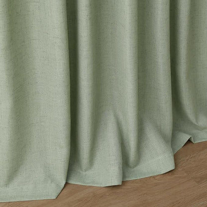 Nanspringt Light Sage Linen Semi Sheer Curtains 80 Inch Length - Image 7