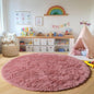 Blush Round Rugs 6ft for Living Room Bedroom, Fluffy Circle Area Rug for Kids by ONASAR