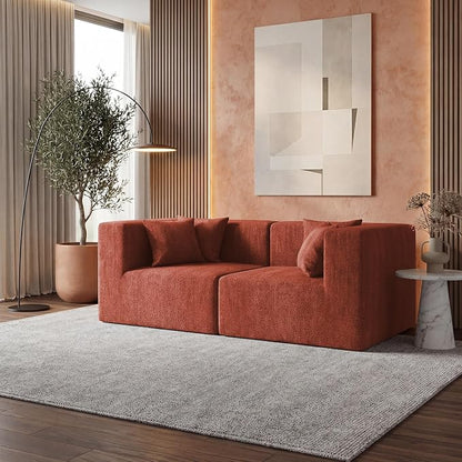 MONVANE 75" Loveseat Sofa, Comfy Chenille Cloud Couch - Image 2