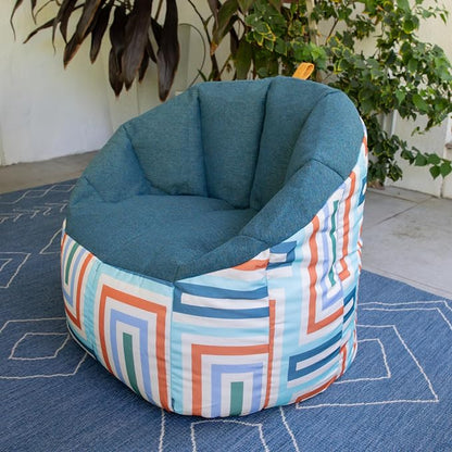 Big Joe Milano Patio Outdoor Weatherproof Bean Bag Chair, Lakeshore/Aqua Glass - Image 5