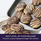 Circulon Total Bakeware Set Nonstick Cookie Baking Sheets, 2 Piece, Gray