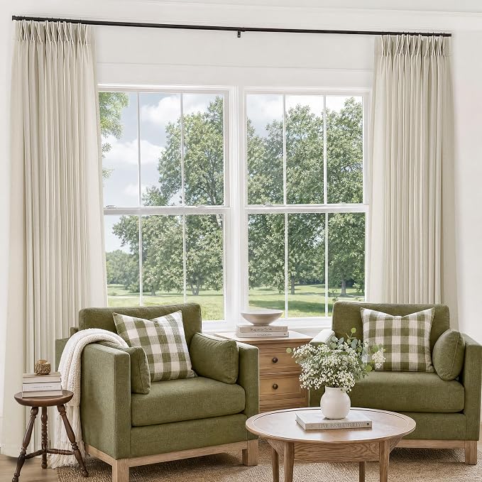 Greyish Beige Extra Wide Pinch Pleat Linen Curtains 84 Inches Long | 72 Inch - Image 8