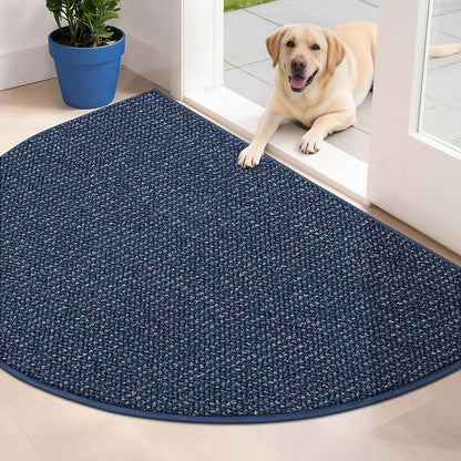 BEQHAUSE Dirt Trapper Door Mat 32" x 48" Half Circle Non Slip Rugs, Absorbent by BEQHAUSE