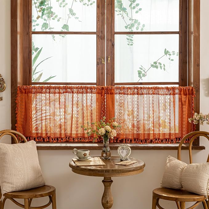 Sutuo Home Terracotta Boho Short Curtains - Image 8