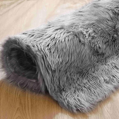 Goolela Grey Area Rug 6x9 Fluffy Fuzzy Shag Rug - Image 8