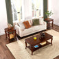 Traditional Distressed Farmhouse Style Coffee Table Set, 3-Piece Solid Wood by MIAUWUUFHOME