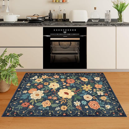 DUKINO 3x4 Area Rug, Floral Washable Rug - Image 8
