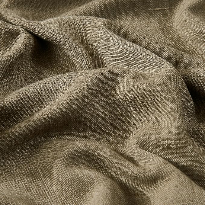 Vision Home Brown Pinch Pleated Full Blackout Curtains Linen Blended Room - Image 5