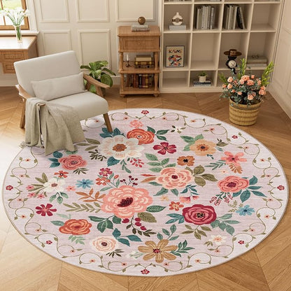 DUKINO 6ft Round Rug, Soft Washable Circle Rug - Image 3