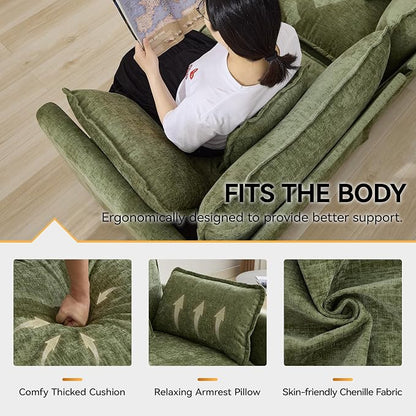 111'' Sectional Cloud Deep Seat Couch, Oversized Chenille U Shaped Sectional - Image 4