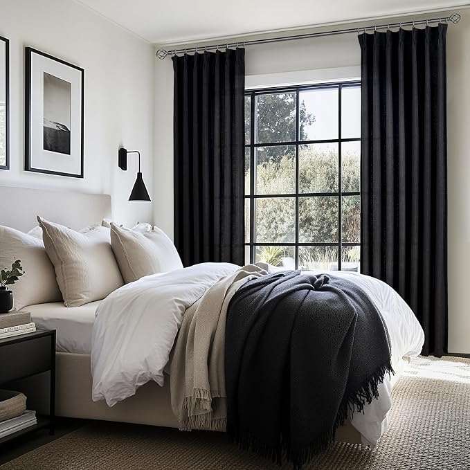 Pinch Pleated Black Sheer 96 Inch Curtains - Image 6