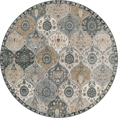 Lahome Moroccan Washable Round Rug 5ft, Soft Circle Rug - Image 3
