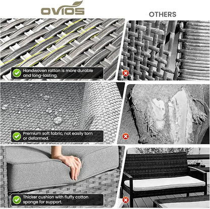 ovios 7-Piece Patio Furniture Set, Outdoor Wicker Sofa - Image 8