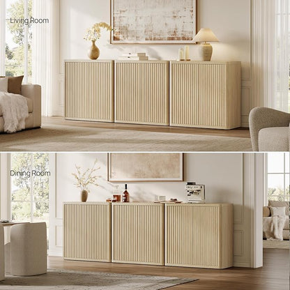 SICOTAS Buffet Cabinet with Storage Sideboard Accent Modern Credenza with Doors - Image 6