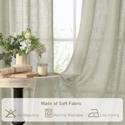 95 Inches Long Sheer Linen Curtains - Image 9