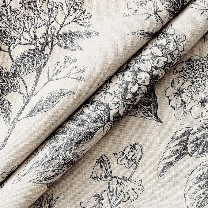 Set of 2 Decorative Floral Pillow Covers 22x22 Inch Black | Neutral Hydrangea - Image 2