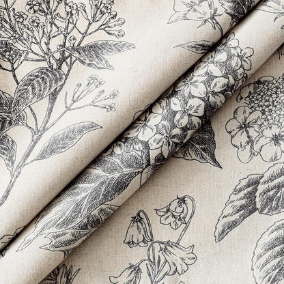 Set of 2 Decorative Floral Pillow Covers 20x20 Inch Black | Neutral Hydrangea - Image 2