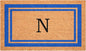 Calloway Mills 152972436N Blue Border 24" x 36" Monogram Doormat by Callowaymills
