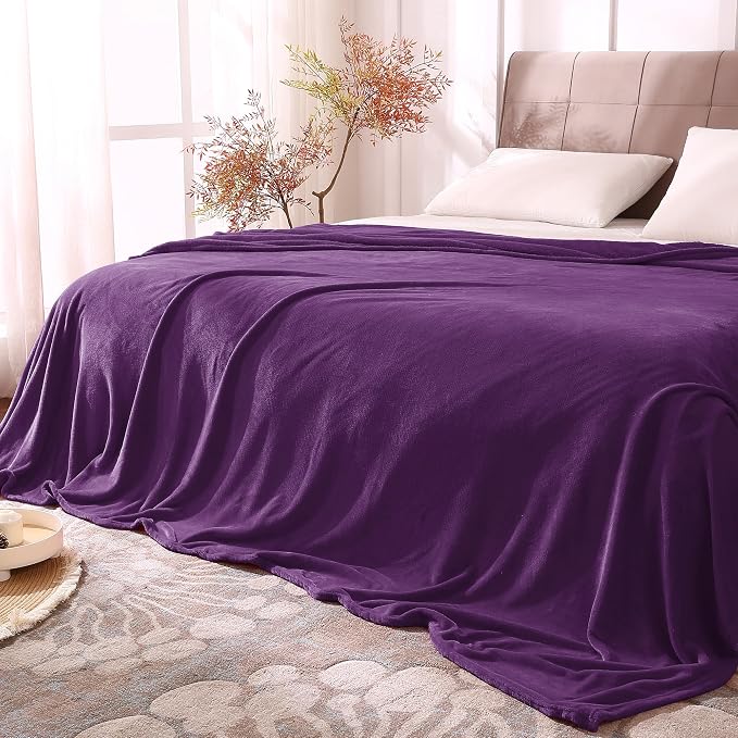 BEDELITE Fleece Blanket Soft Plush Full Bed Blanket Purple 84"x90" | Ultra Soft by BEDELITE