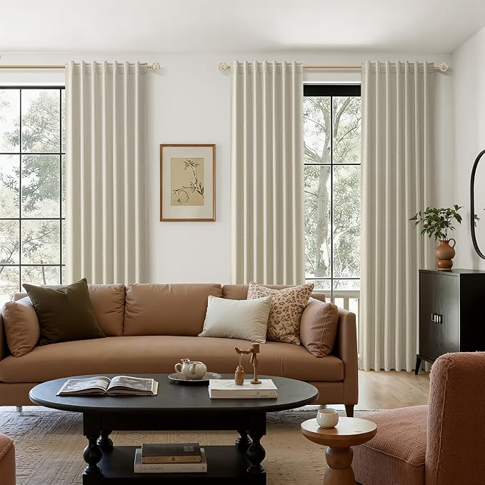 100% Blackout Linen Curtains for Bedroom 90 inches Long, Thermal Insulated Room - Image 9