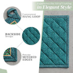 Maison d' Hermine Pot Holders Set 100% Cotton Heat Resistant Potholders 8" x 8" Hot Pads with Loop BBQ, Cooking, Baking, Grilling, Kitchen, Handling Hot Pans (Pack of 2, Hygge Christmas)