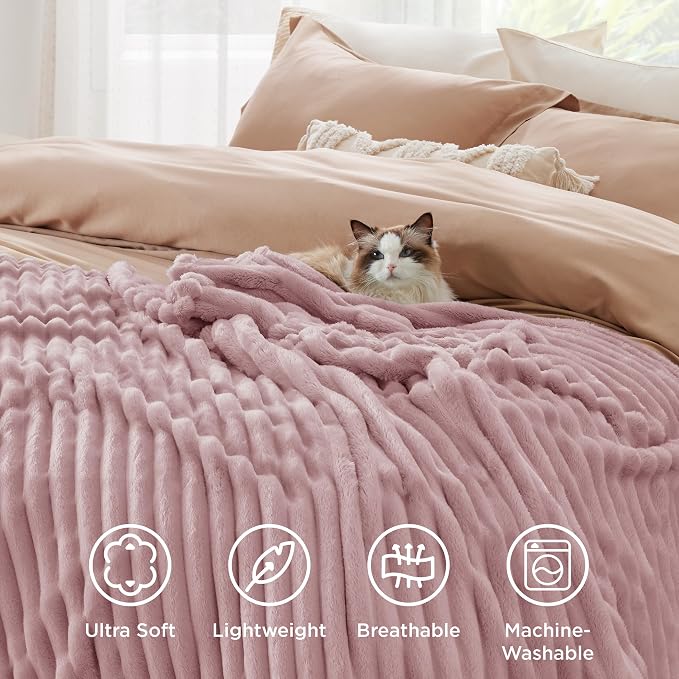 Bedsure Soft Twin XL Blanket for Bed Dorm Pink 66"x90" | Birthday Gifts for - Image 5