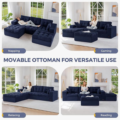 MAXYOYO 104" U Shaped Modular Sectional Sofa - Image 4