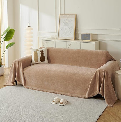 Couch Cover for Dogs, Boho Sofa Covers for 3 Cushion Couch, Chenille Sofa by KaviKon