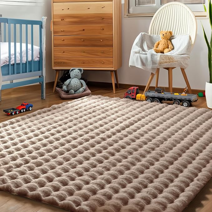 nuLOOM Jeni Taupe Checkered Washable Runner Rug - Image 6