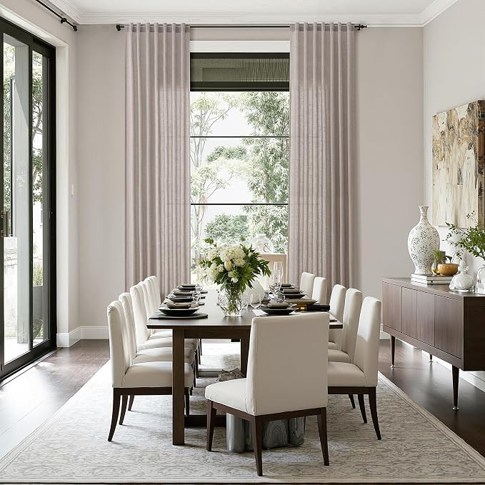 Brownish Grey Linen Curtains for Living Room Extra Long 132 Inches Long Back - Image 6