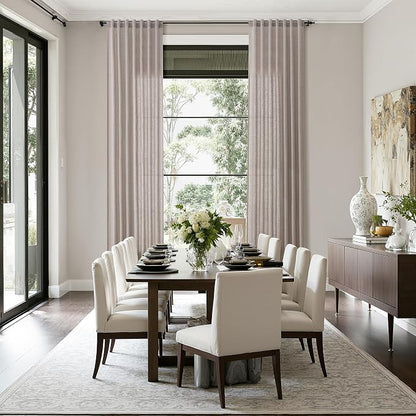Brownish Grey Linen Curtains for Living Room Extra Long 132 Inches Long Back - Image 6