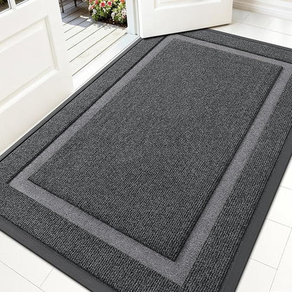 OLANLY Front Door Mat Outside 59x34, All-Season Heavy-Duty Rubber Doormat | Grey by OLANLY