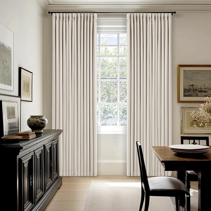 100% Blackout Linen 126 Inch Curtains 2 Panel Set - Image 7