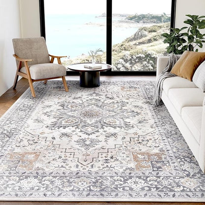 AMADA HOMEFURNISHING 5x7 Area Rugs, Washable Living Room Rug Low-Profile by AMADAHOMEFURNISHING