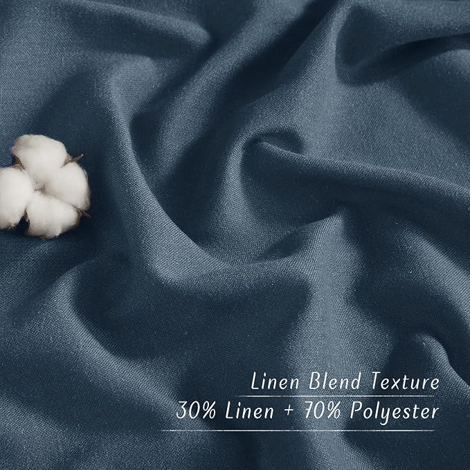 NICETOWN Navy Blue Linen Curtains - Image 5
