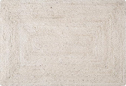 Hausattire Hand Woven Jute Braided Rug, 2x3 ft, Off-White | 100% natural jute - Image 4