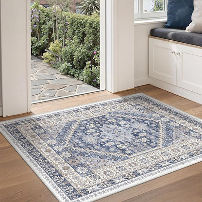 3x4 Rugs for Entryway, Washable Area Rug, Vintage Rug, Stain Resistant Indoor - Image 4