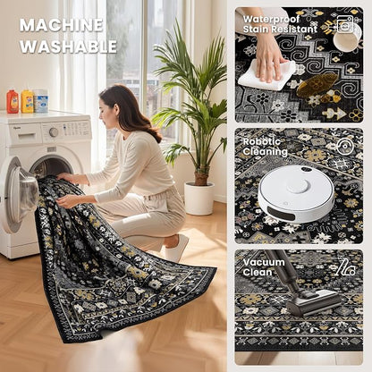 6x9 Area Rugs for Living Room, Large Washable Rug, Dining Room, Low Pile - Image 4