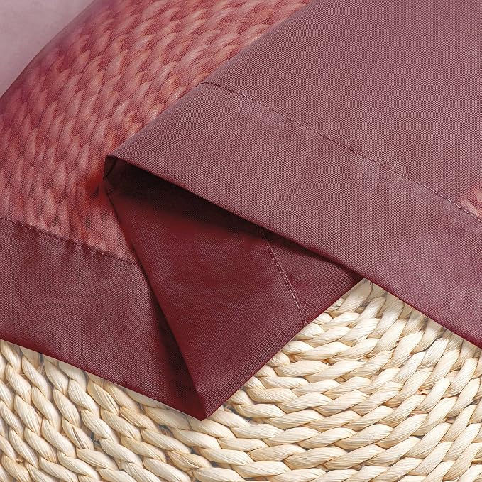 Burgundy Red Sheer Curtains 72 Inches Long 2 Panels Set, Transparent Voile - Image 6