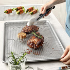 Spring Chef 11.8 x 17 Inch Stainless Steel Cooling Racks for Cooling & Baking - Oven Safe - Wire Roasting Racks for Oven Use - Fits Half Sheet Cookie Pan - Dishwasher Safe - Set of 2