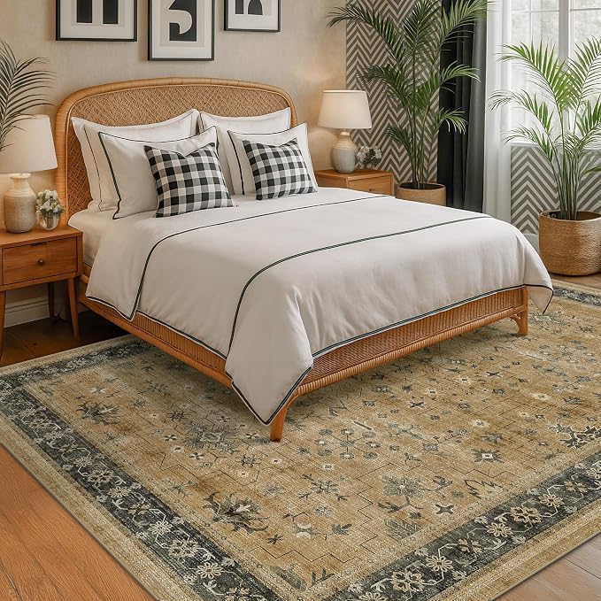 Taupe and Sage 8x10 Living Room Rug, Oriental Large Area Rug - Image 6