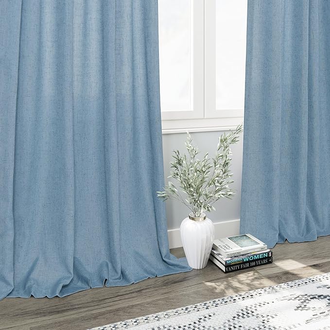 Blue Curtains 144 Inches Long 2 Panels - Image 6