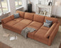 Oversized Modular Sectional Sleeper Couch, Solid Wood Frame, Removable Washable by Kalafini