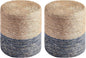 Wimarsbon Round Pouf Ottomans, Handwoven Natural Water Hyacinth Seagrass Pouffe by Wimarsbon