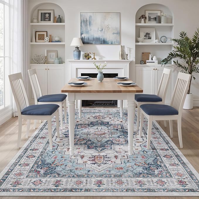 5x7 Area Rugs for Living Room, Large Washable Rug, Dining Room, Low Pile - Image 8