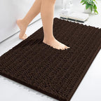 Arotive Luxury Chenille Bathroom Rug Mat, Extra Soft Thick Absorbent Shaggy Bath Rugs, Non-Slip Machine Wash Dry, Plush Bath Mats for Bathroom, Shower and Tub, 30x20, Brown